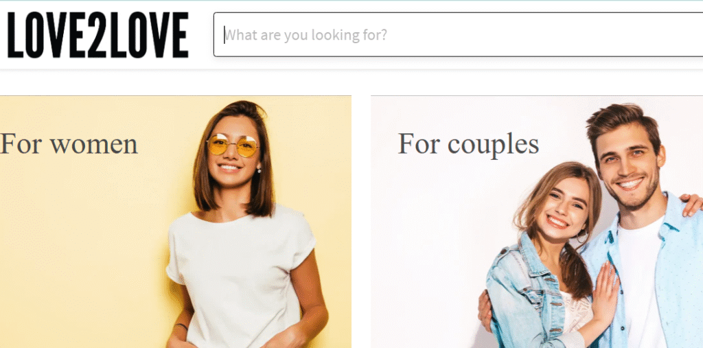 A glimpse of Love2Love.lv’s clean and intuitive homepage layout, designed to help users find meaningful connections.