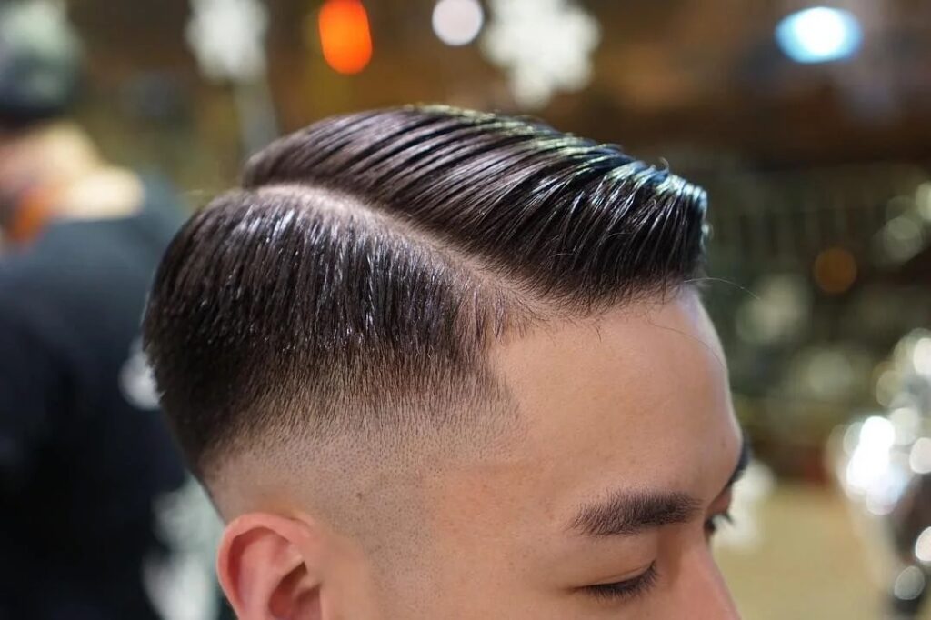 20. Low Fade with Side Part