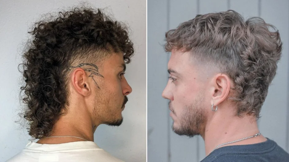 2025 hairstyle trend: men’s mullet with clean fade and voluminous back layers