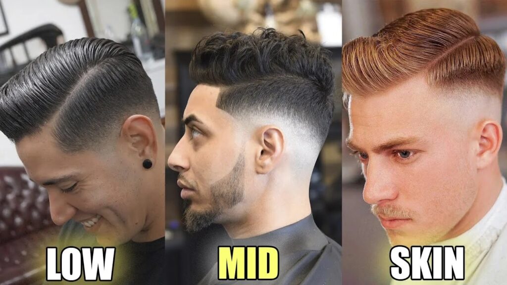 Types of fades: low, mid, high, skin