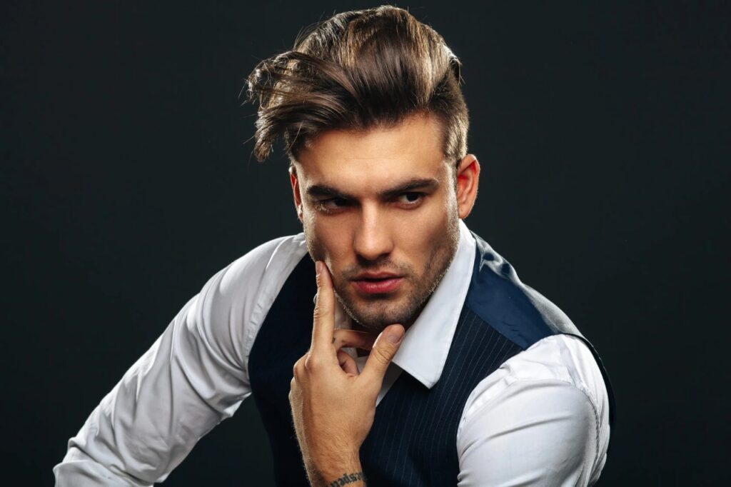 Heart-shaped face: Mid fades for balance