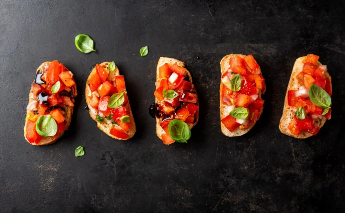 Bruschetta with Fresh Tomatoes-easy dinner party meals