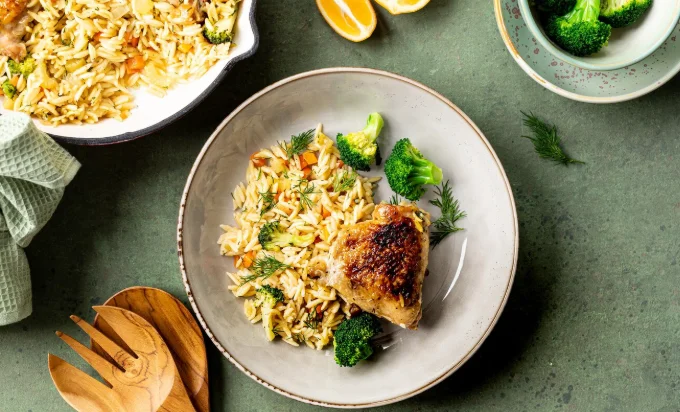 Garlic Butter Chicken and Rice Skillet