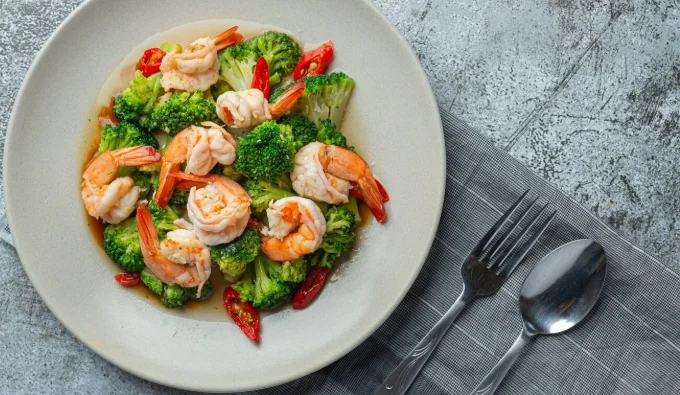Pan Shrimp and Asparagus