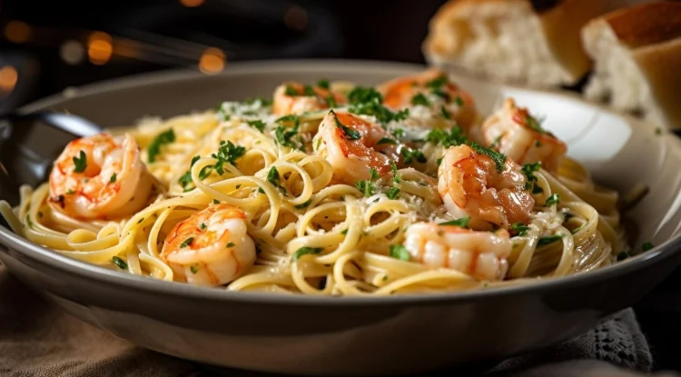 Sunday Finale: Shrimp & Snap Peas Pasta with Sorbet