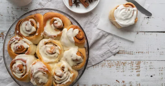 Cinnamon Rolls with Cream Cheese Glaze-breakfast ideas for a crowd