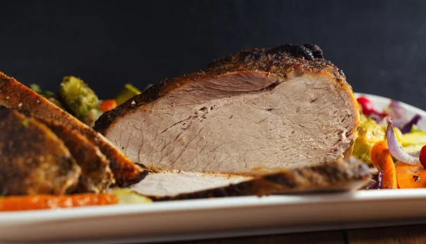 roasted meat pork with vegetables