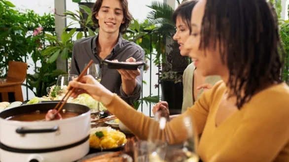 Group of friends dining out-crock pot pressure cooker