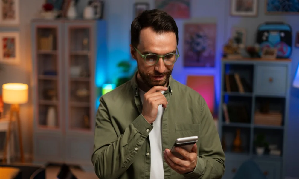 Person scrolling TikTok app, highlighting shop tab and offers section
