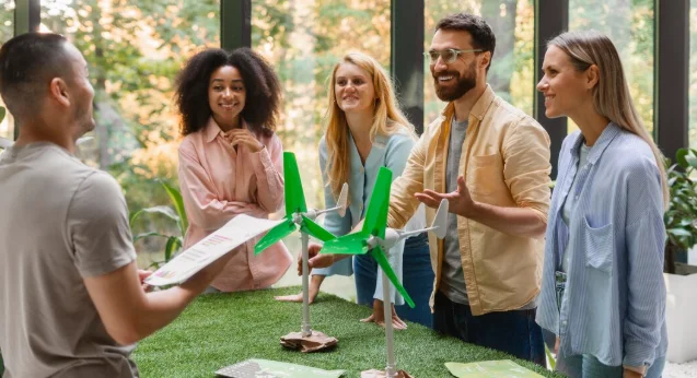 People working in tech brand together-applicant interview questions to ask