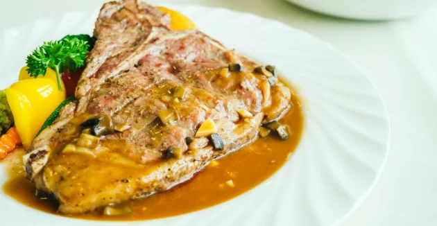 Grilled t-bone beef meat steak with vegetable-cheap easy meals for family