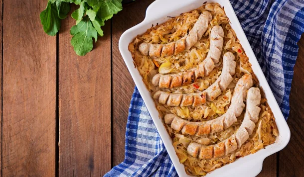 Munich sausages with fried cabbage-cheap slow cooker recipes