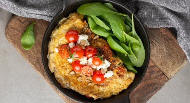 Tomato and Spinach Omelette