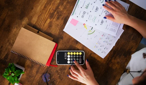woman working as economist-budget calculator