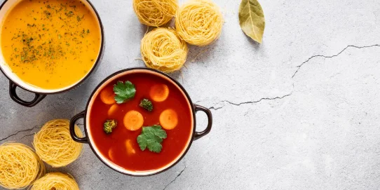 Tomato soup and pasta rolls-slow cooker meals for two