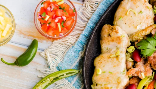 Fried chicken slab with vegetables and salsa-small crock pot meals