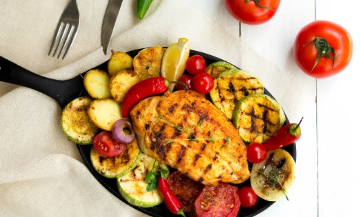 Grilled chicken breasts with vegetables-easy dinner recipes for family