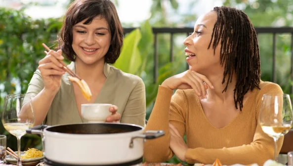 Group of friends dining out-slow cooker meals for two