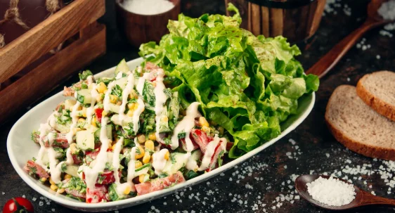 Fresh vegetable salad on the table-quick dinner ideas for family
