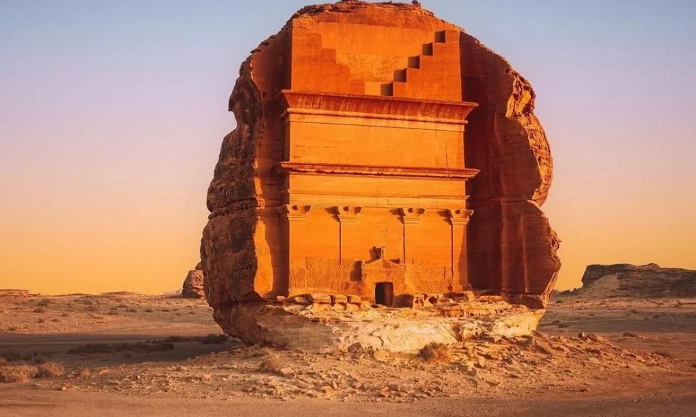 The lonely castle tomb at Hegra in AlUla for Most Exclusive Travel Destinations.