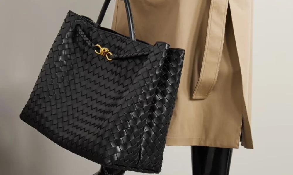 A black woven leather Bottega Veneta Andiamo tote bag-Luxury Handbags Worth Investing