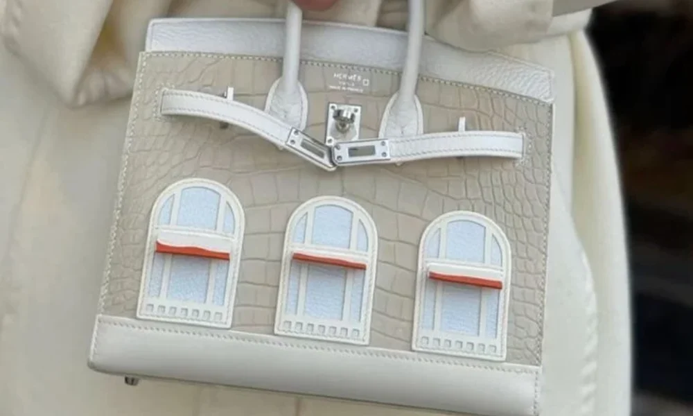 Rare white and matte alligator Hermès Snow Faubourg Birkin 20 bag, one of the most expensive handbags. 