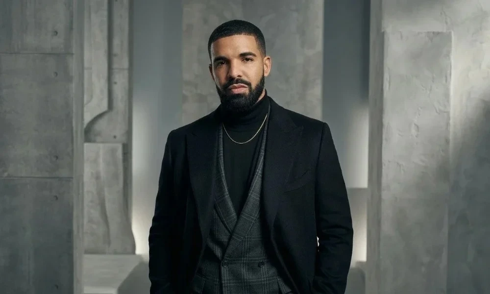 Professional portrait of hip-hop artist Drake for drake wealth in 2026.