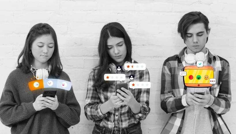 Social media marketing tips illustrated with digital marketer using multiple platforms like Facebook, Instagram, and TikTok for brand growth and engagement