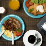 Top view delicious breakfast